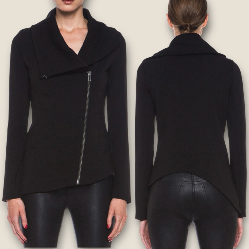 Helmut Lang Villous Asymmetrical Stretch Knit Jacket